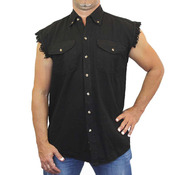 BikerWear Men's Sleeveless Denim Shirt