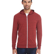 Unisex Triblend Full-Zip Lightweight Hooded Sweatshirt