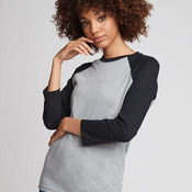 Unisex CVC Three-Quarter Sleeve Raglan T-Shirt